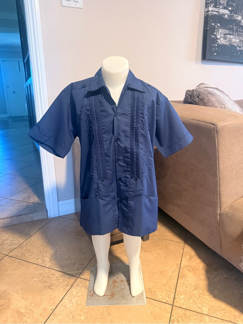 GUAYABERA
Navy blue Short-Sleeve for Boys